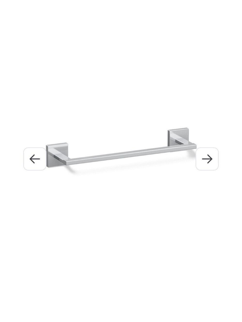 Kohler 23286-CP Square 12" Towel bar, Polished Chrome